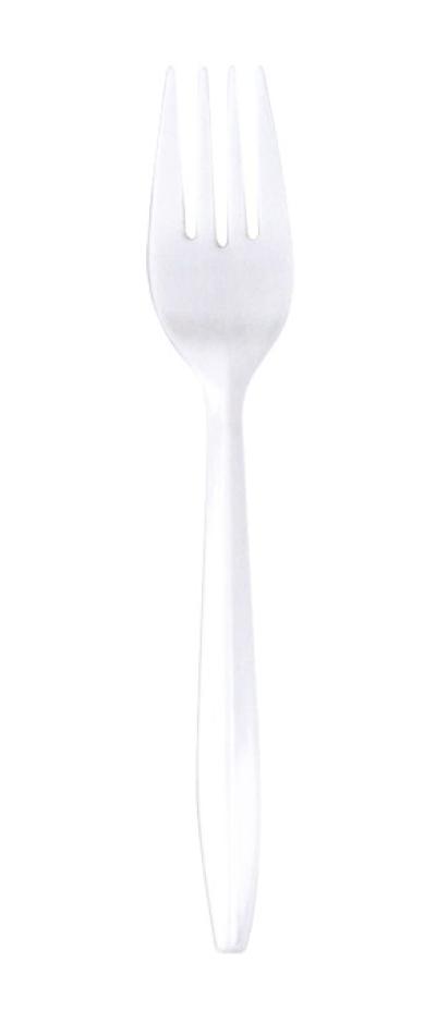 MED WT PLASTIC FORK WHITE 1000/C
