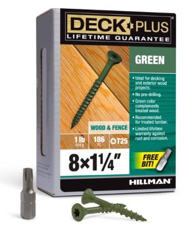 DCK SCREW 8X1.25" GRN 1#