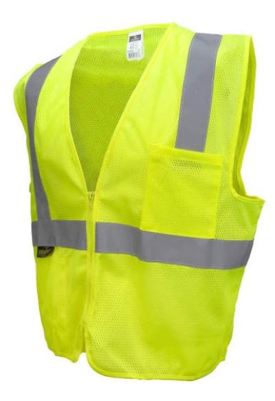 LIME SAFETY VEST ZIPPER 2XL