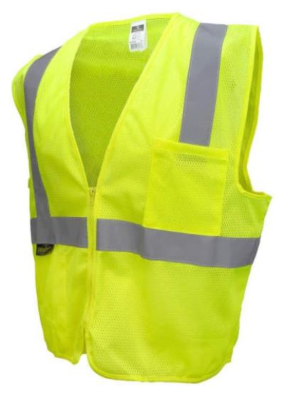 LIME SAFETY VEST ZIPPER LARGE